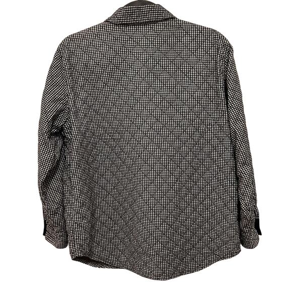 VTG Talbots quilted lined flannel Shacket Sz Small Petite houndstooth *tiny flaw - Picture 2 of 12